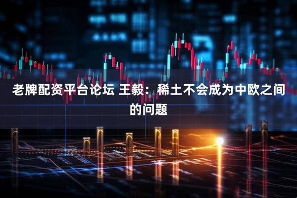 老牌配资平台论坛 王毅：稀土不会成为中欧之间的问题